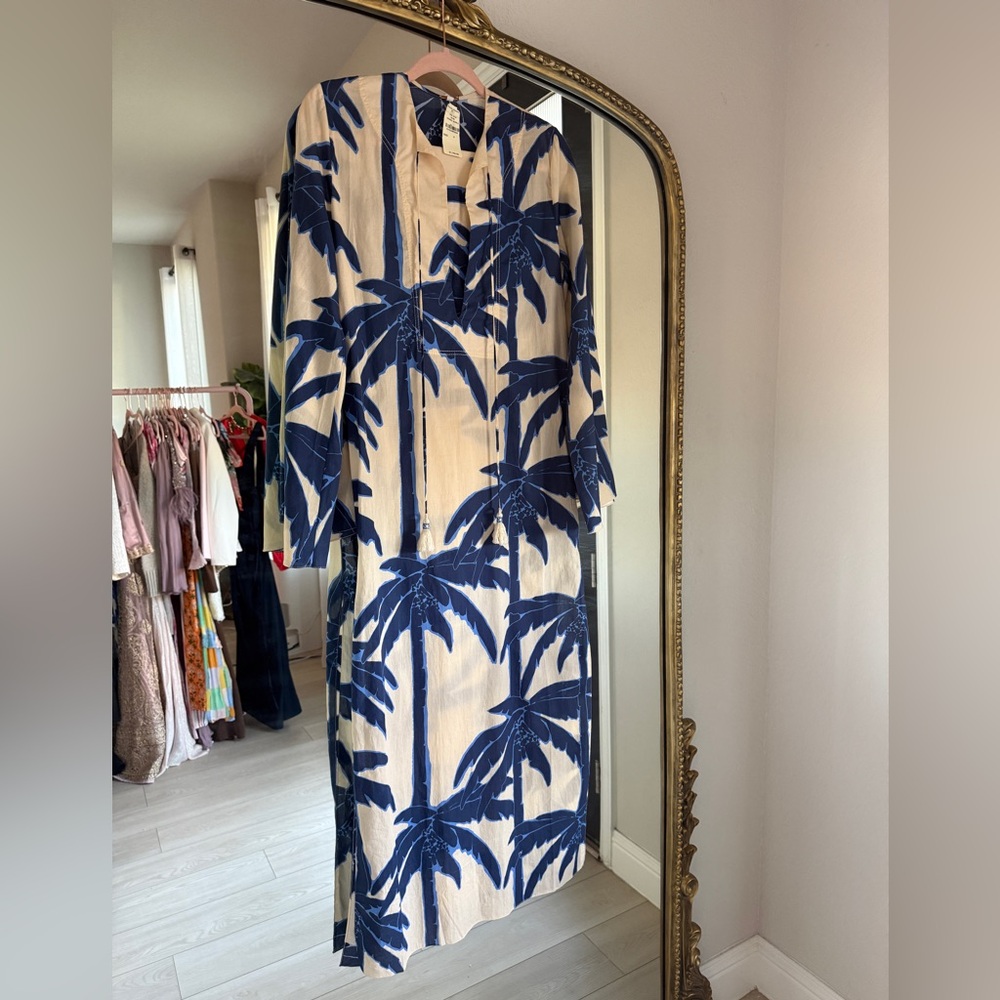 Johanna Ortiz Sotaviento Tunic Blue Palms Dress - Picture 6 of 12